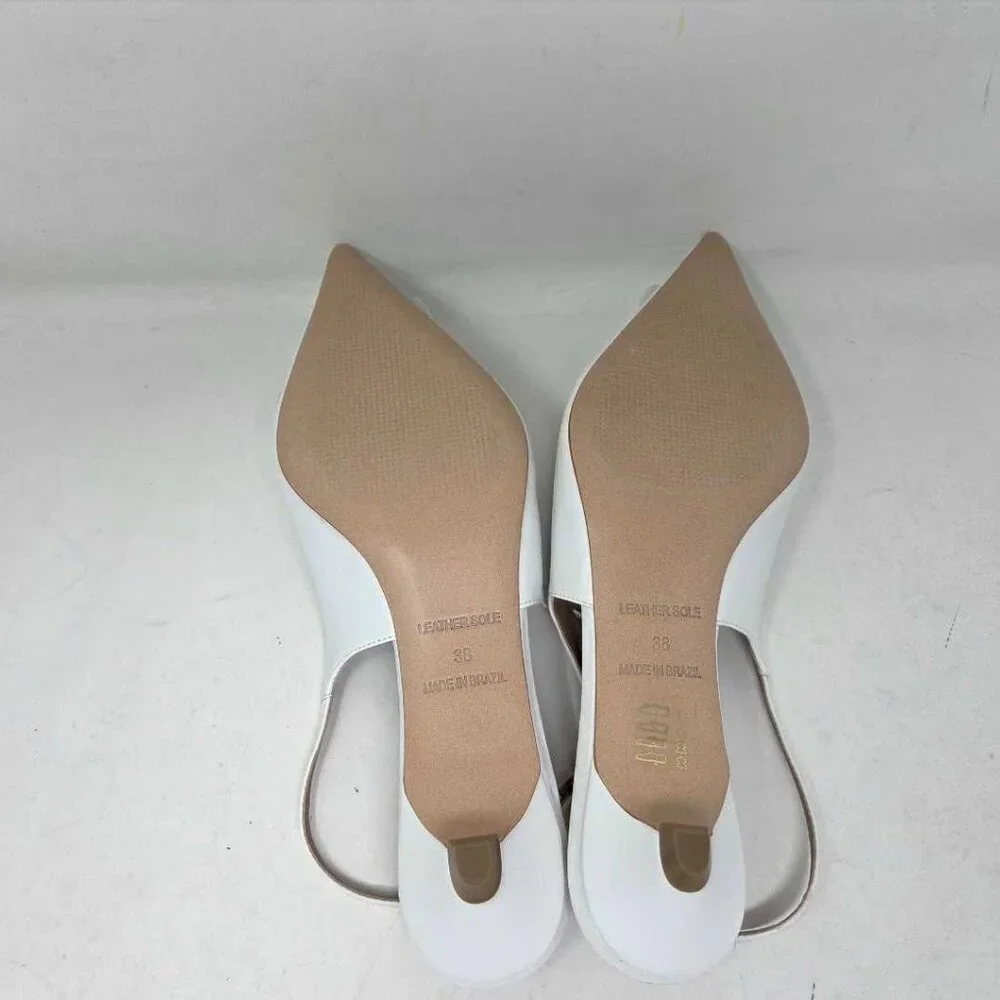 Women's EU 38 / US 7-7.5 Maeve x Anthropologie white floral slingback heels